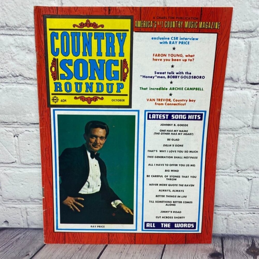 Vintage Country Song Round Up Magazine Oct 1969 - Ray Price Bobby GOLDSBORO
